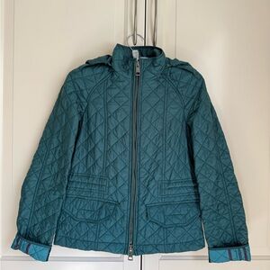 Burberry Quilted Teal Jacket with Hood
